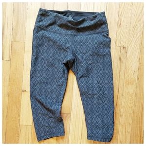 Gray Patterned PrAna Capri Leggings